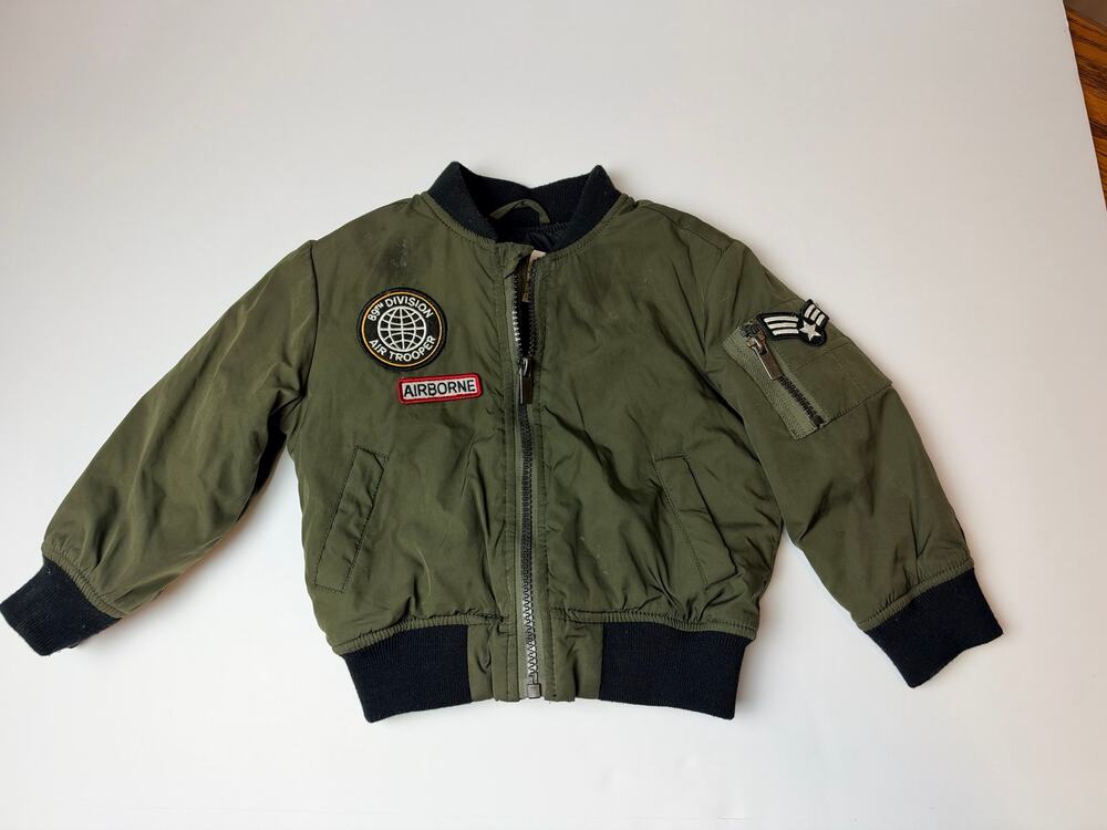 Starting Out 24M Toddler Olive Green Airborne Bomber Jacket